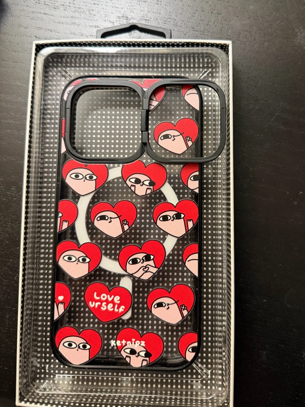 Casetify Red & Pink Heart Pattern Phone Case with Ring Grip